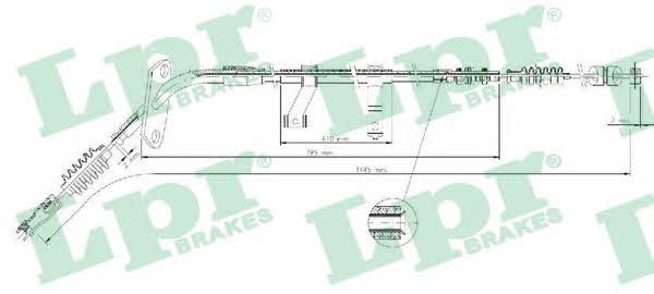LPR C1550B Cable Pull, parking brake C1550B