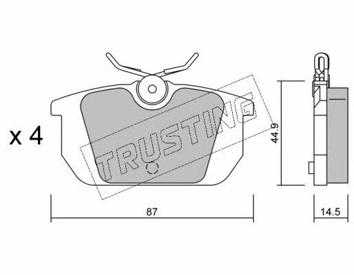 Trusting 066.0 Brake Pad Set, disc brake 0660