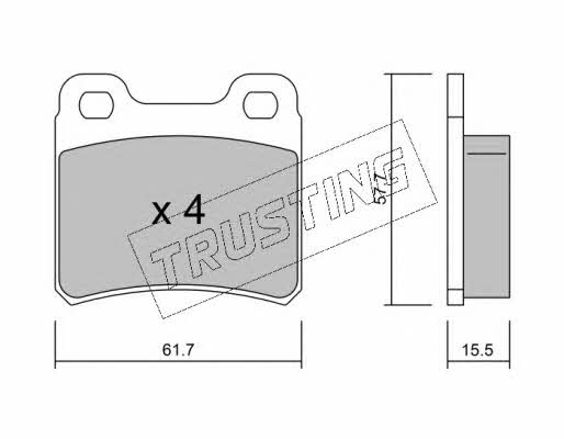 Trusting 143.0 Brake Pad Set, disc brake 1430