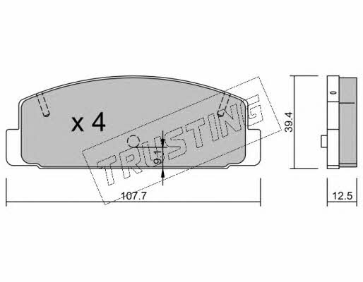 Trusting 311.2 Brake Pad Set, disc brake 3112