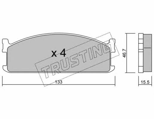 Trusting 274.0 Brake Pad Set, disc brake 2740