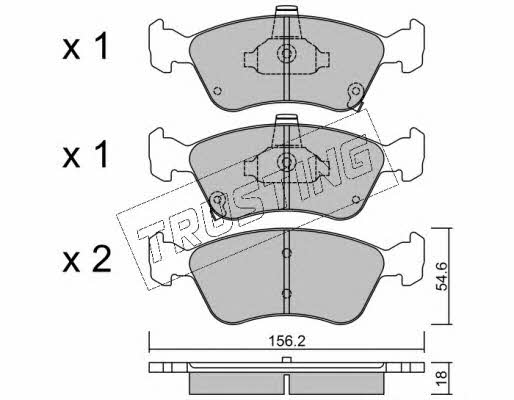 Trusting 296.0 Brake Pad Set, disc brake 2960