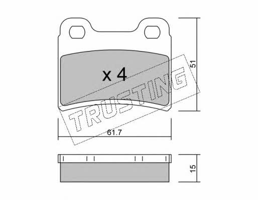 Trusting 551.0 Brake Pad Set, disc brake 5510