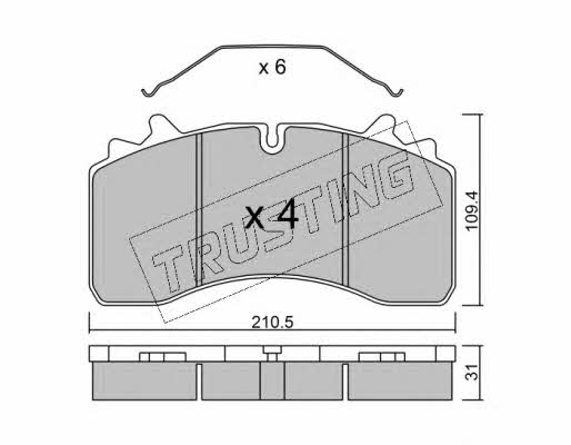 Trusting 948.0 Brake Pad Set, disc brake 9480