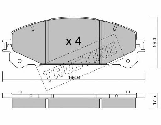 Trusting 954.0 Brake Pad Set, disc brake 9540