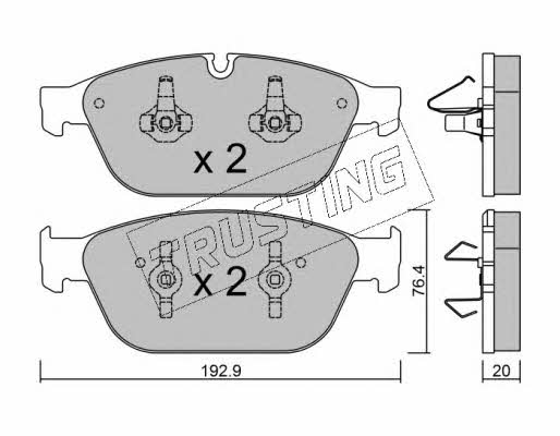 Trusting 970.0 Brake Pad Set, disc brake 9700