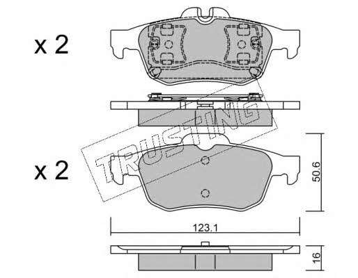 Trusting 990.0 Brake Pad Set, disc brake 9900