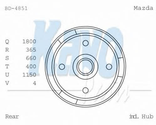 Kavo parts BD-4851 Rear brake drum BD4851