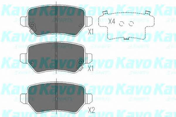 Rear disc brake pads, set Kavo parts KBP-4020