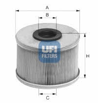 Ufi 26.686.00 Fuel filter 2668600