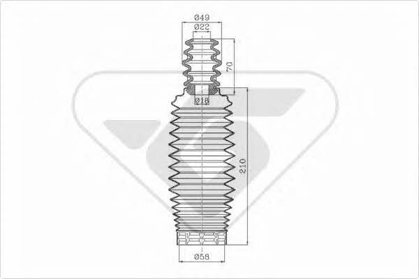 Hutchinson KP001 Bellow and bump for 1 shock absorber KP001