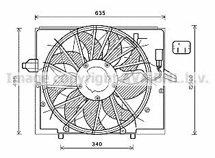 AVA BW7537 Hub, engine cooling fan wheel BW7537