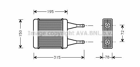 AVA DN6090 Heat exchanger, interior heating DN6090