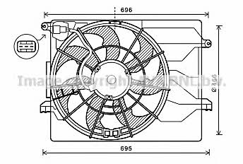 AVA HY7549 Hub, engine cooling fan wheel HY7549