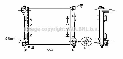 AVA LC2098 Radiator, engine cooling LC2098