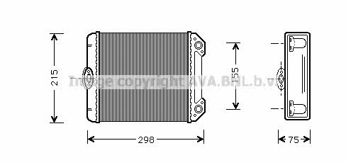 Heat exchanger, interior heating AVA MS6171