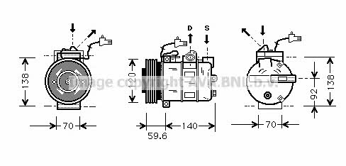 AVA SBAK065 Compressor, air conditioning SBAK065