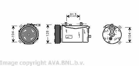 AVA VWK164 Compressor, air conditioning VWK164