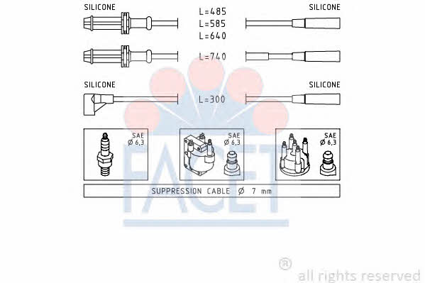 Facet 4.9376 Ignition cable kit 49376