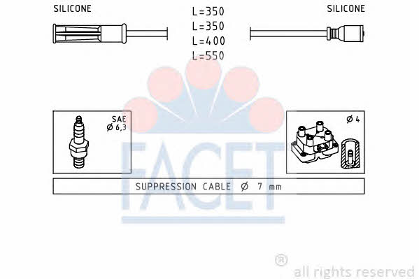 Facet 4.9443 Ignition cable kit 49443