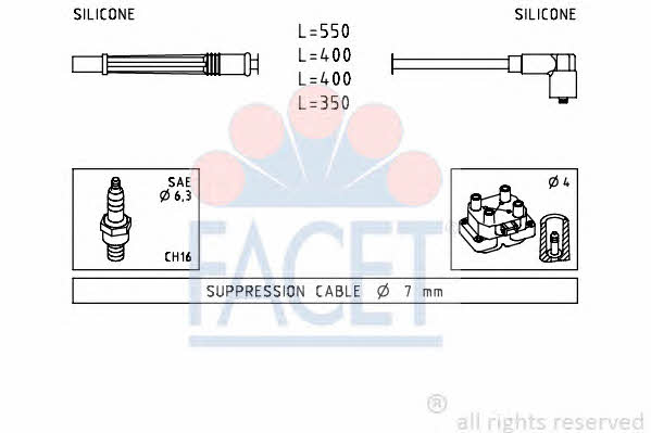 Facet 4.7229 Ignition cable kit 47229