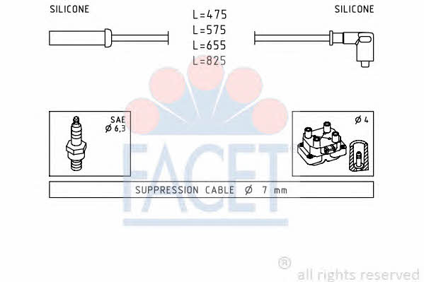 Facet 4.8494 Ignition cable kit 48494