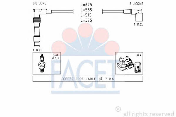 Facet 4.8688 Ignition cable kit 48688