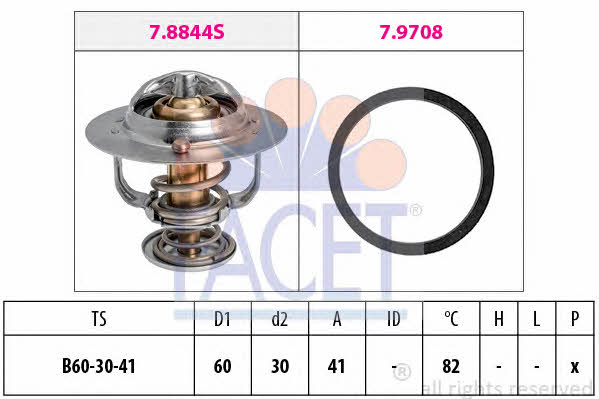 Facet 7.8844 Thermostat, coolant 78844