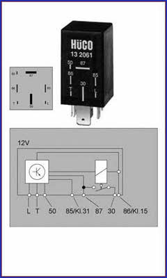 Huco 132061 Glow plug relay 132061