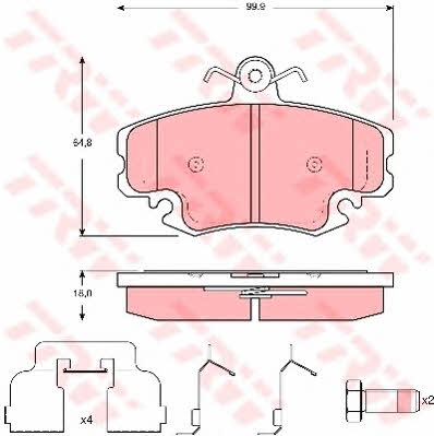 TRW GDB1635 TRW COTEC brake pad set GDB1635 GDB1635 TRW TRW COTEC brake pad set