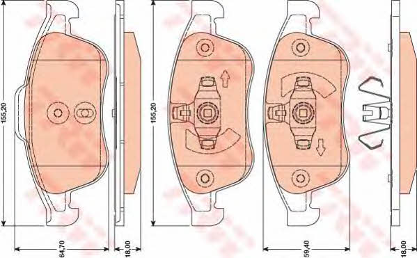 TRW COTEC brake pad set TRW GDB1789
