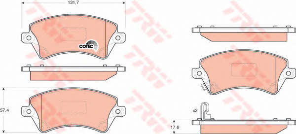 TRW COTEC brake pad set TRW GDB3288