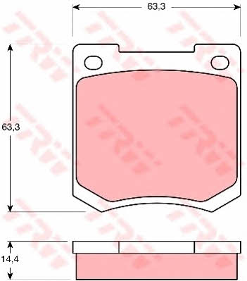 Disc brake pad set Morgan: GDB535 TRW TRW COTEC brake pad set