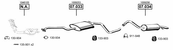 Asmet FO070945 Exhaust system FO070945