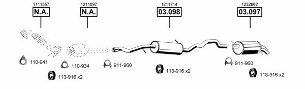  FO073225 Exhaust system FO073225