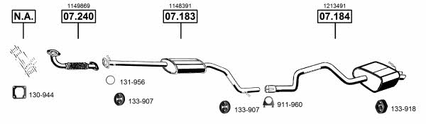 Asmet FO073734 Exhaust system FO073734