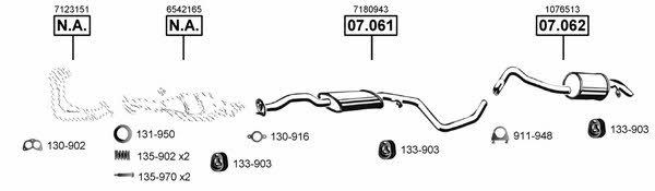 Asmet FO074045 Exhaust system FO074045
