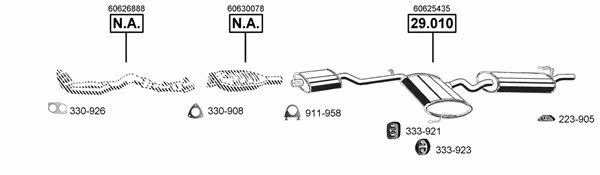 Asmet AL290300 Exhaust system AL290300