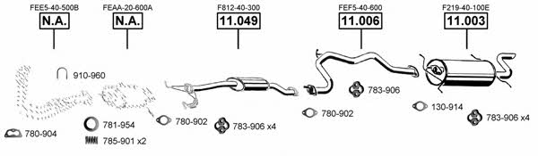 Asmet MA112200 Exhaust system MA112200