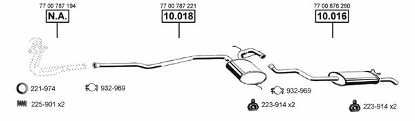 Asmet RE103945 Exhaust system RE103945