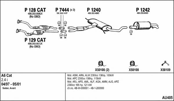 Fenno AU405 Exhaust system AU405