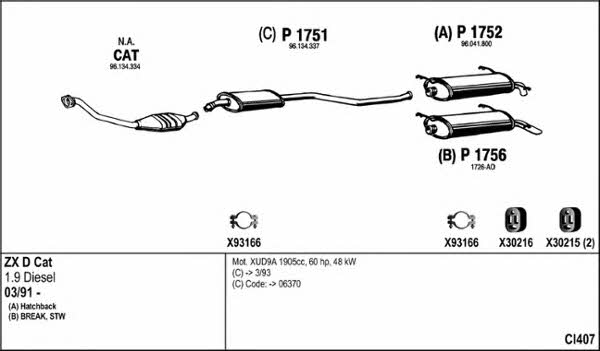 Fenno CI407 Exhaust system CI407