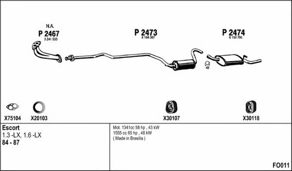  FO011 Exhaust system FO011