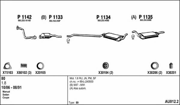  AU012.2 Exhaust system AU0122