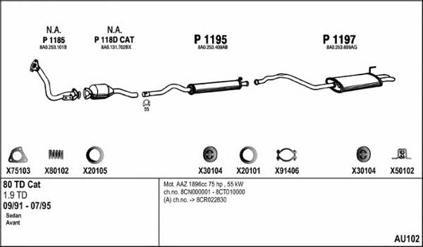  AU102 Exhaust system AU102