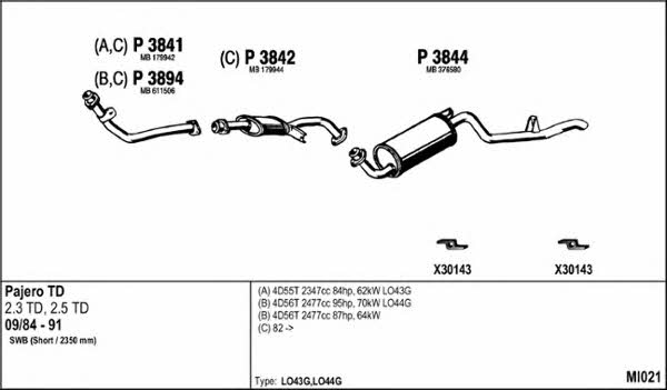 Fenno MI021 Exhaust system MI021