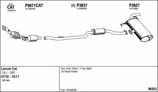  MI803 Exhaust system MI803