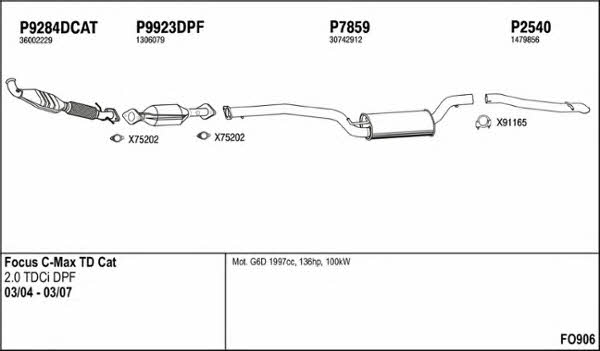  FO906 Exhaust system FO906