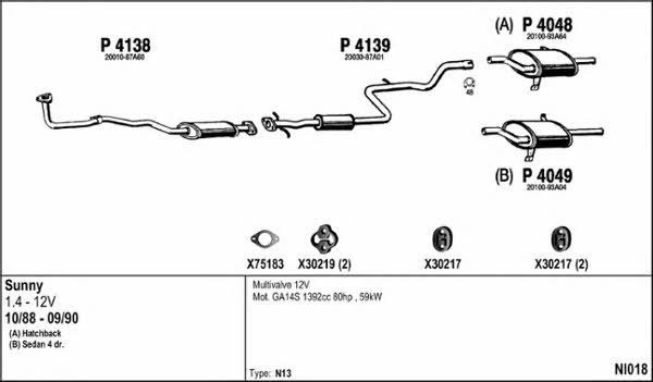  NI018 Exhaust system NI018