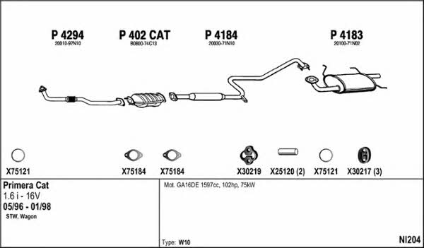  NI204 Exhaust system NI204